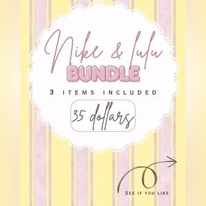 Lulu t-shirt, Nike tank, cute athletic skirt bundle